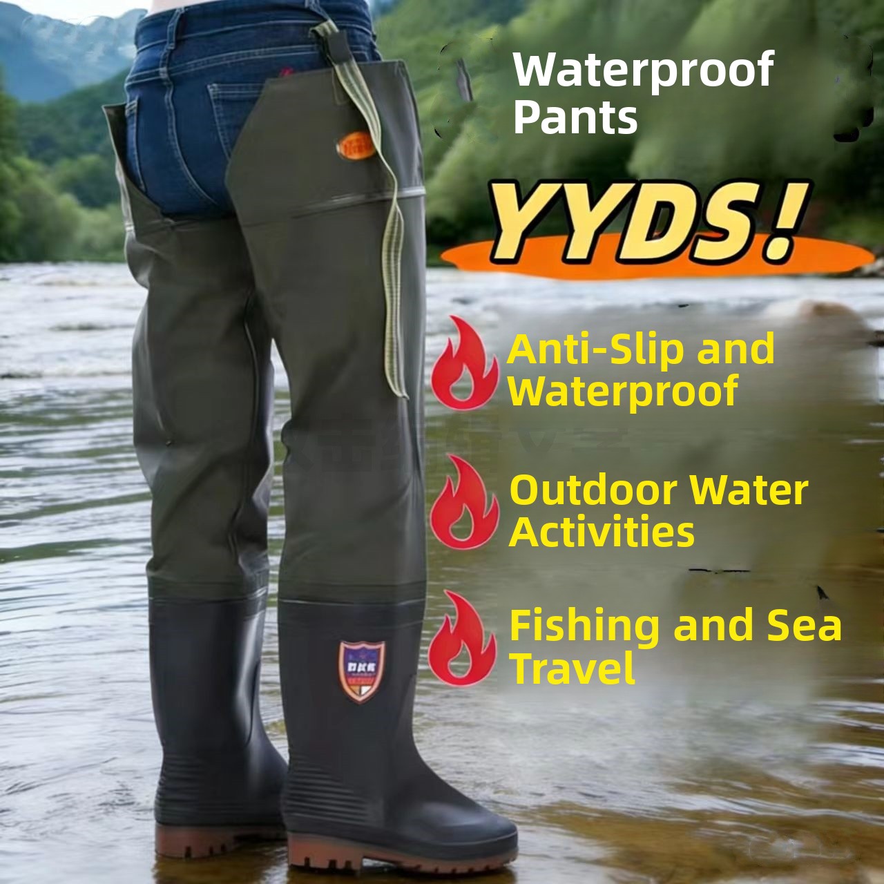 أحذية مطر سميكة فوق الركبة للر - مراجعة Fishing Rain Suit وسعره